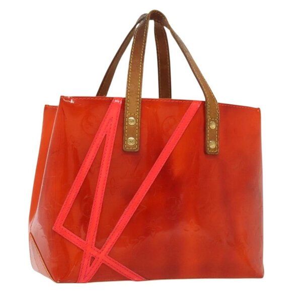 LOUIS VUITTON Monogram Vernis Fluo Reade PM Bag Pink Orange - Picture 1 of 16